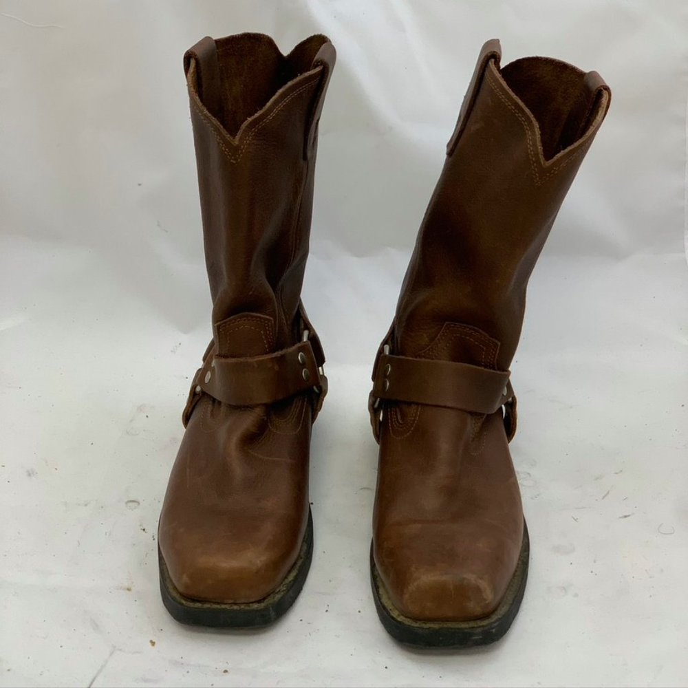 Cody James Brown Square Toe Harness Mens Boots SZ